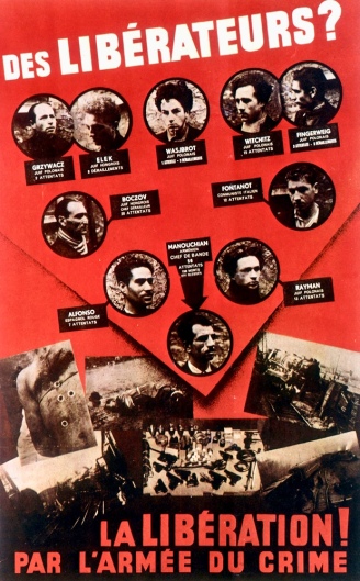 L"Affiche rouge" de résistants condamnés (le réseau Manouchian), 1944